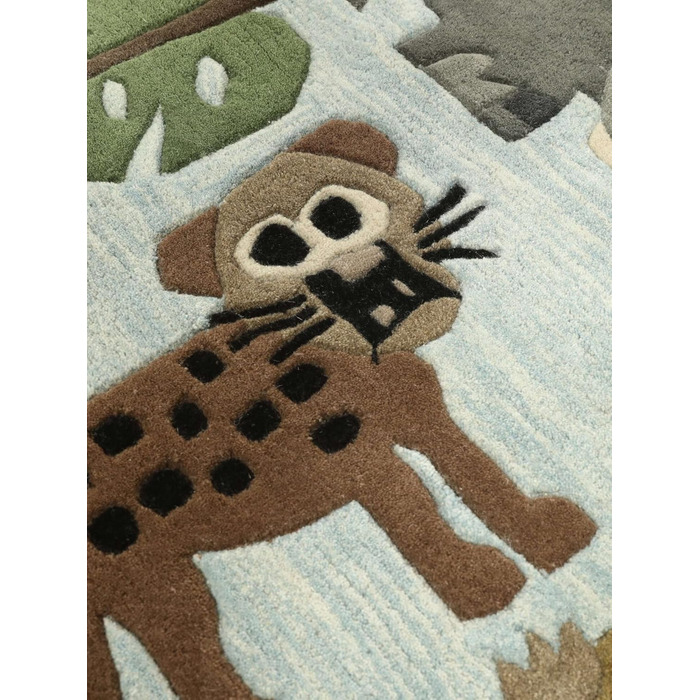 Зоопарк ручної роботи, Килимок для дитячої кімнати, 170 x 240 см, Дитячий килимок для дітей, Ігровий килимок для немовлят, Сучасни