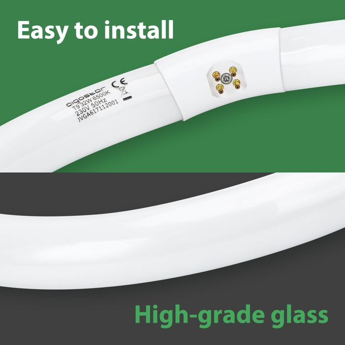 Люмінесцентна трубка Кругла кругла неонова лампа T9 30см 32Вт холодний білий 6500K 2100Lm G10Q базова люмінесцентна трубка для кільцевої лампи.