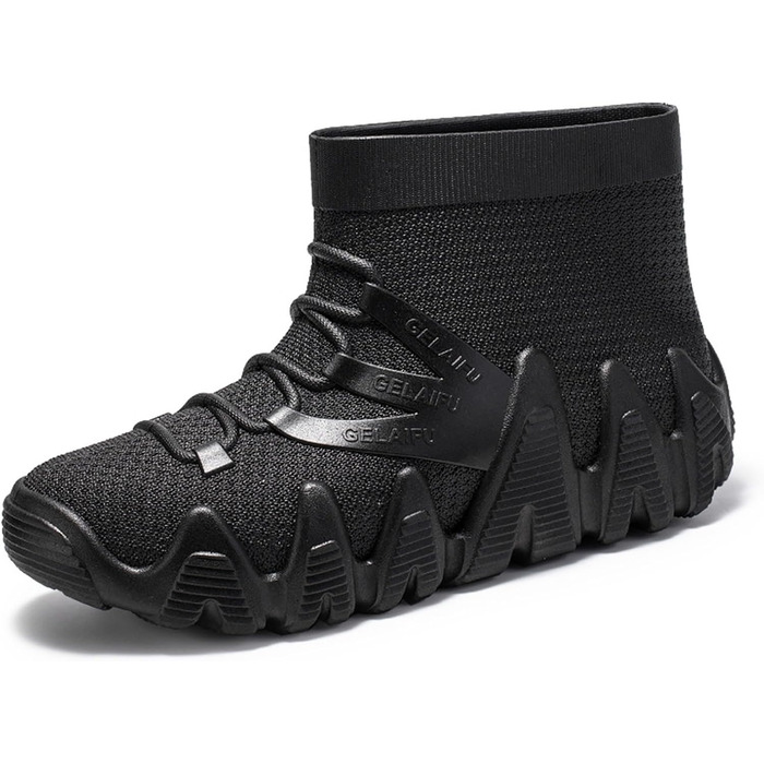 Чоловічі водні черевики/гумові чоботи, нековзні робочі черевики, товста підошва, заввишки до литки, підходять для активного відпочинку, такого як піші прогулянки, риболовля, садівництво та подорожі, чорні, розмір 40 2/3 EU