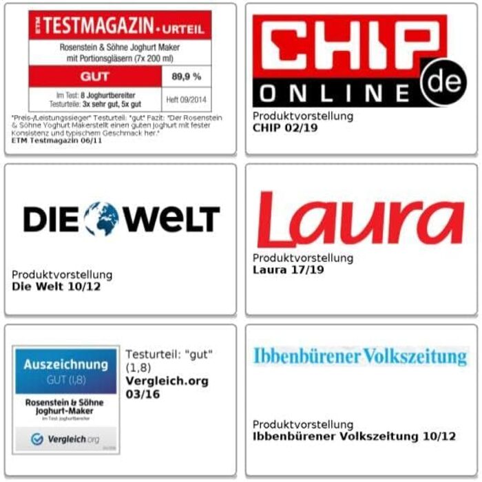 Йогуртниця Rosenstein & Shne Йогуртниця на 1 літр свіжого йогурту (йогуртниця, йогуртниця, кухонне приладдя)