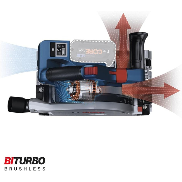 Акумуляторна дискова пила для занурювального пиляння Bosch Professional BITURBO GKT 18V-52 GC (попередньо встановлені рівні швидко