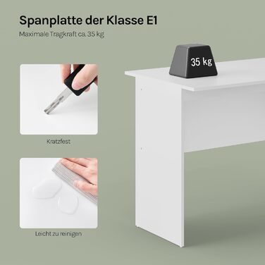 Письмовий стіл з 3 шухлядами, комп&39ютерний стіл білий, 120x60 см офісний стіл ПК стіл, дитячий робочий стіл, для кабінету, спальні, вітальні