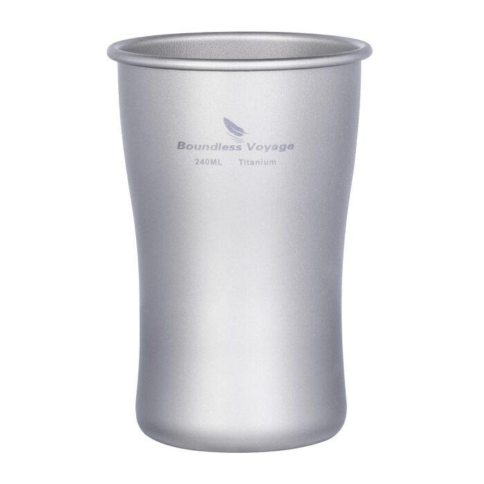 Мл титанова пивна кружка для кемпінгу, надлегка штабельована одношарова чашка для кави з льодом, соковита чашка для холодної води, коли, зовнішня портативна, міцна металева, посуд для напоїв Ti3231D 240 мл Ti3231d, 240