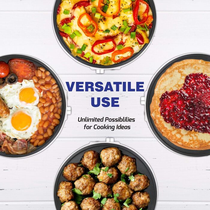 Електрична млинниця та млинниця StarBlue, 30,5 см, з безкоштовною електронною книгою рецептів та дерев'яною лопаткою 220 240 В, 50/60 Гц, 1000 Вт, вилка Великобританії, адаптер Європа в комплекті