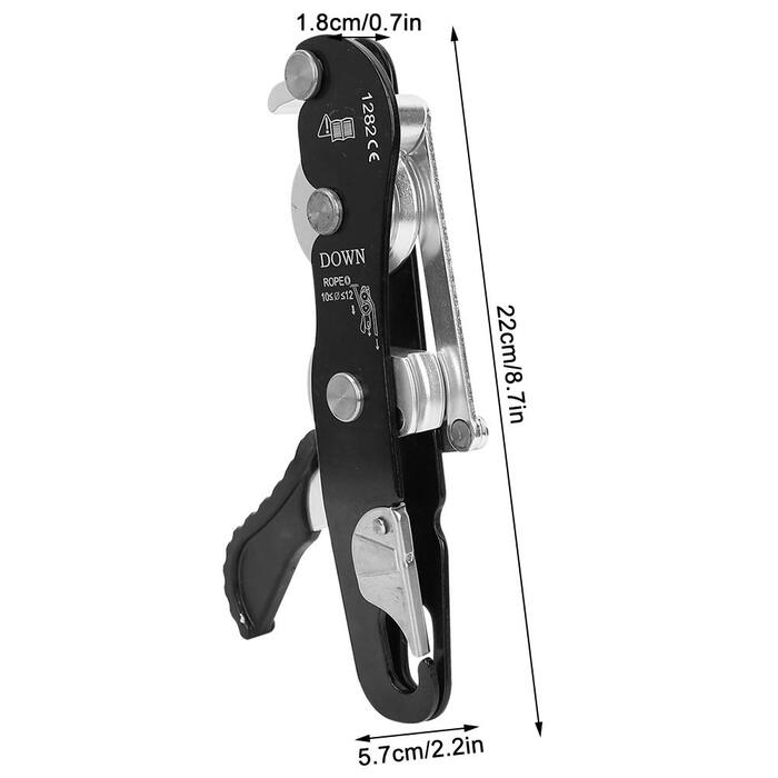 Спускний пристрій Ejoyous для скелелазіння, спускний пристрій для мотузки 10-12 мм, самогальмівний упор, альпіністська мотузка до 150 кг
