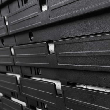 Штабелювані ящики для зберігання Настінна полиця - 1152 x 780 мм - Система зберігання 54 ящики для інструментів Відро з перфорованої дошки Полиця (чорна)