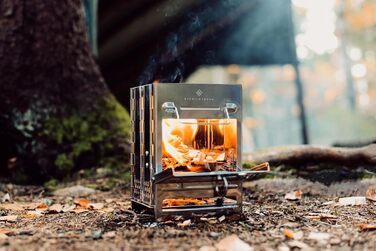 Вугільний гриль з нержавіючої сталі, складаний для кемпінгу та використання на свіжому повітрі портативний гриль, кемпінговий гриль, вуличний гриль кемпінговий гриль дуже стабільний та компактний, 21 см x 14 см x 14 см