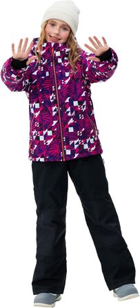 Зимовий комбінезон для дівчаток, комплект з лижної куртки та штанів, капюшон з бретелями, вітрозахисний, водонепроникний, теплий, розмір 140-152, яскраво-рожевий