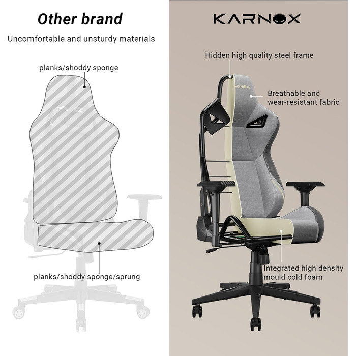 Ергономічне ігрове крісло з тканиною, офісне крісло з високою спинкою, ігрове крісло для користувачів з вагою, з підголівником та поперековою опорою, ігрове крісло в гоночному стилі, кут нахилу 155 з фіксацією кута, 56x55x135 см