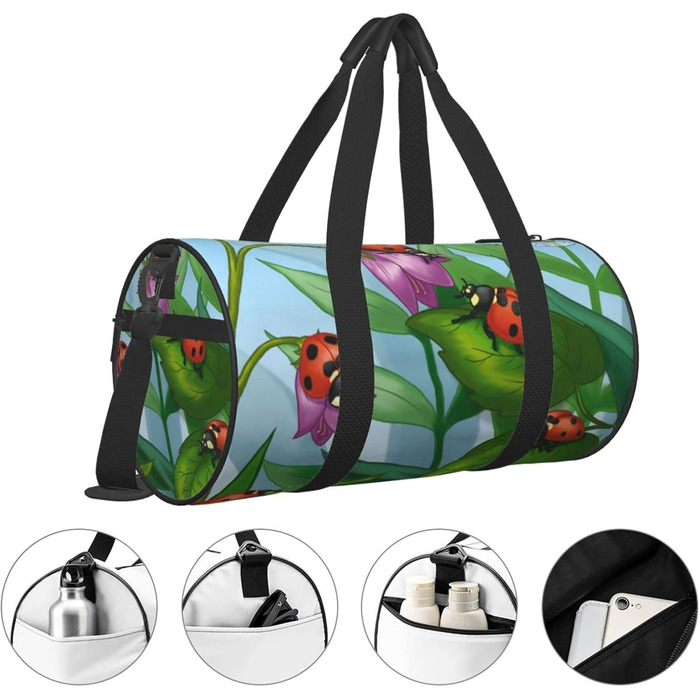 Дорожня сумка-циліндр з сонечками, спортивна сумка для чоловіків та жінок, сумка-мішок, спортивна сумка