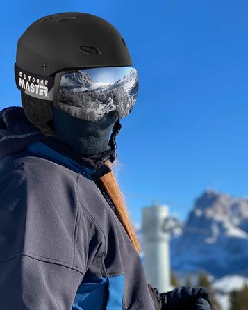 Комплект лижних шоломів OutdoorMaster, лижний шолом Kelvin з лижними окулярами PRO - комплект шоломів для сноуборду для чоловіків, жінок та дітей, чорний, L