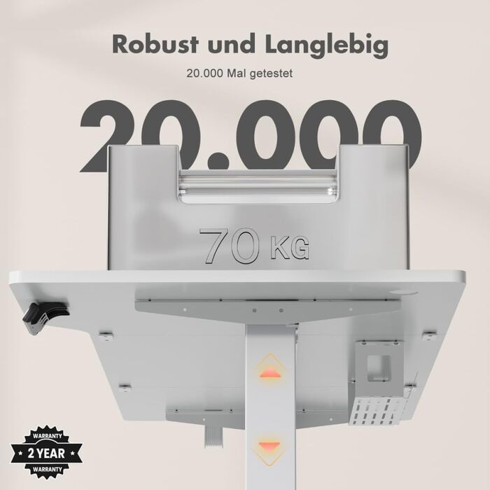 Стіл з регульованою висотою, білий, 180 x 85 см, L-подібний стіл, регульована висотою, електричний, ергономічний ігровий стіл з гачками (білий)