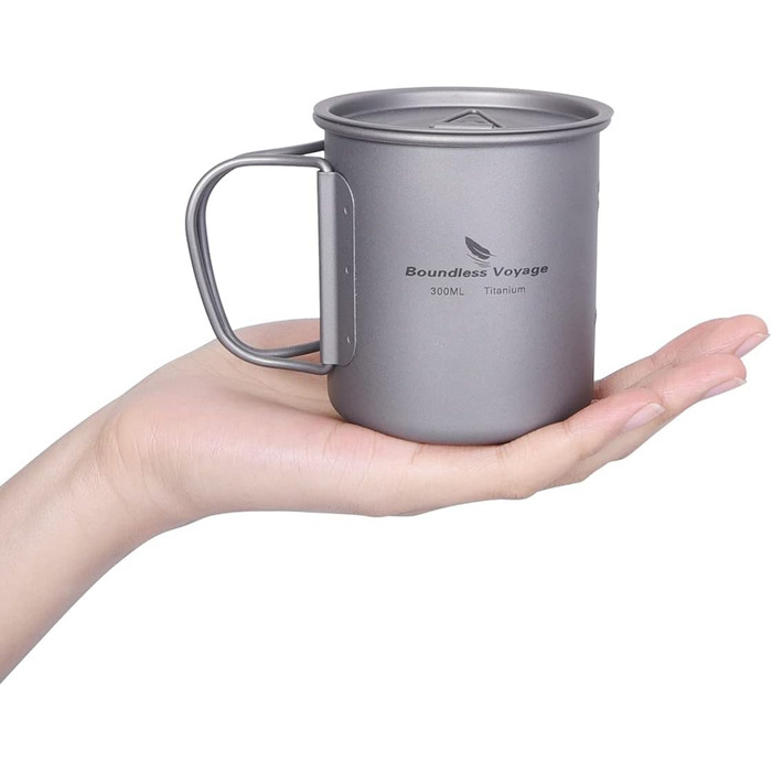 Мл Титанова кружка Кемпінгова кружка Відкритий чай Кава Дорожня кружка з кришкою та відкидною ручкою Легка кружка для води Чашка д