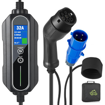 Зарядний кабель тип 2 3PIN CEE до типу 2 7,4 кВт 32 A CEE до типу 2 5м тип 2 універсальний зарядний кабель Підходить для єврокарів