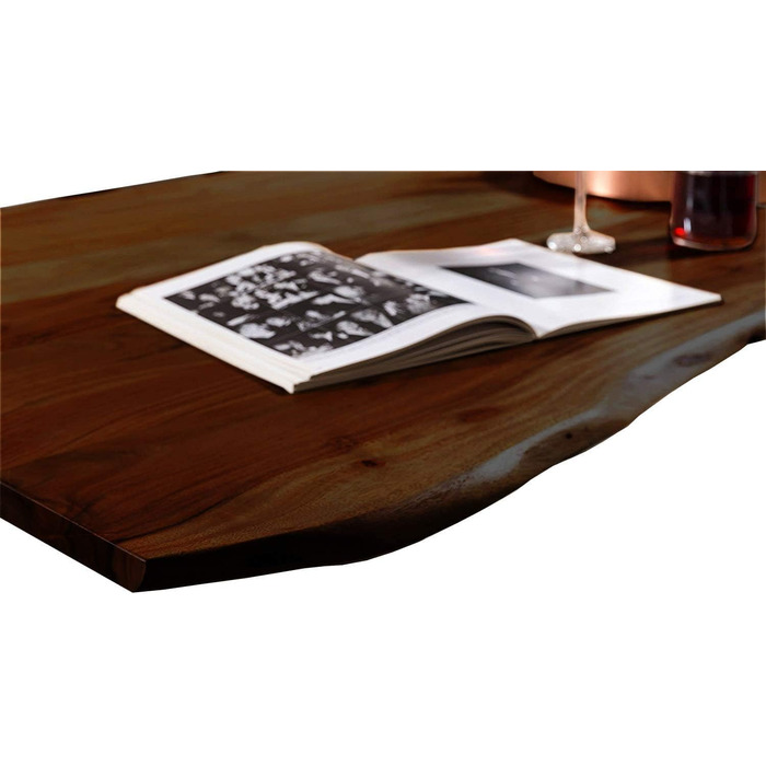 Стільниця SAM 120x80 см, Quintus, акація, колір горіх, стильна плита з живою кромкою, унікальний виріб з горіха 120 x 80 см