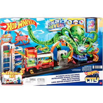 Ігровий набір City Color Reveal Ultimate Car Wash із резервуарами для води та 1 транспортним засобом, що змінює колір, гоночна тра