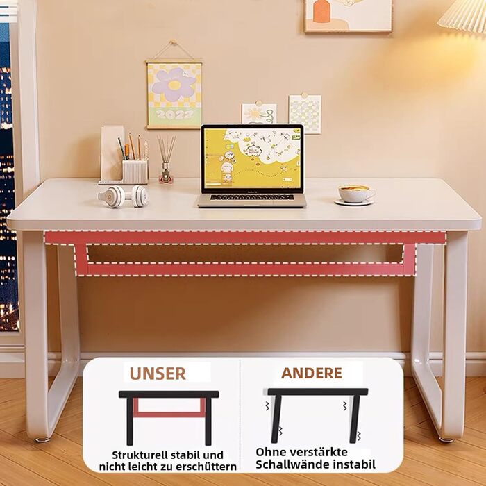 Комп&39ютерний стіл, письмовий стіл, простий стиль, стіл для домашнього офісу, сучасний стіл для спальні, білий, 100x50 см