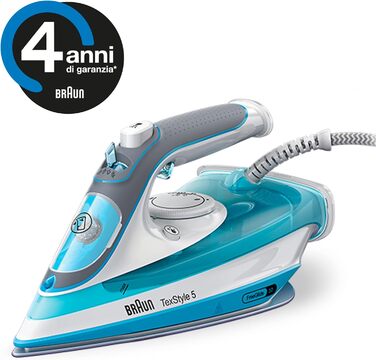 Парова праска Braun TexStyle 5 SI 5006 BL - праска з підошвою Freeglide 3D, вертикальна подача пари, потужність 2600 Вт, паровий у