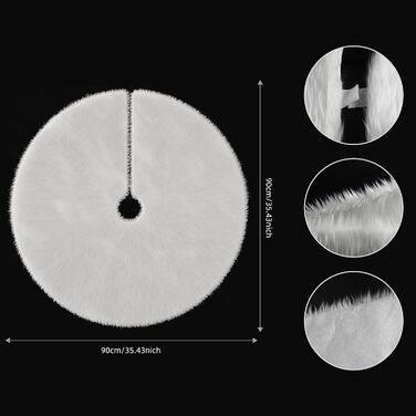Біла спідниця для ялинки 90 см Priksia