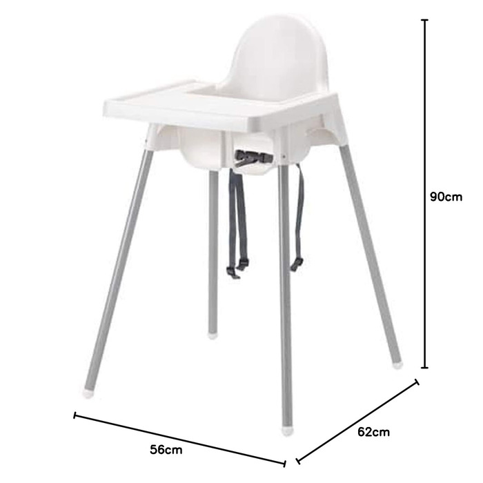Стільчик для годування IKEA Antilop, білий, максимальне навантаження 15 кг, портативний, складаний, для дітей віком від 6 місяців