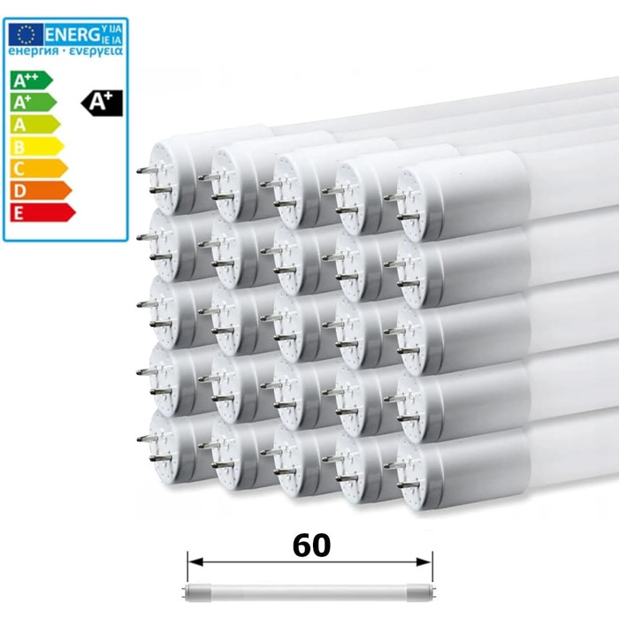 Упаковок світлодіодна люмінесцентна лампа 60 см GLASS T8 G13 9 Вт нейтрально біла неонова трубка лампа трубка трубка, 25