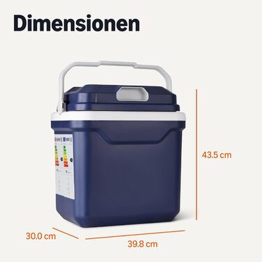 Електричний кулер Storeo Basics з функцією охолодження та нагрівання, 12 В постійного струму/230 В змінного струму для використання в автомобілі та вдома, 24 літри, синій