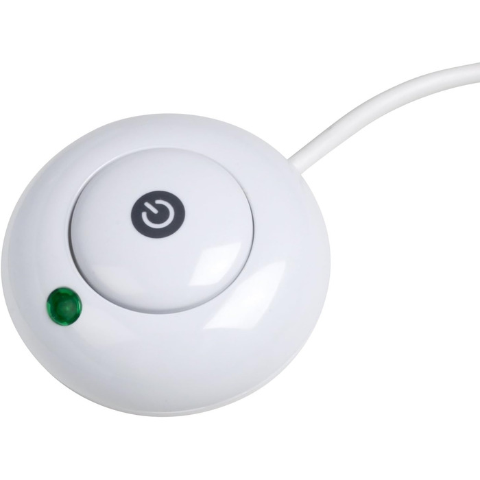 Контактний подовжувач Meister - кабель 2 м - білий - пластиковий кабель - IP20 для приміщень - окремий педальний вимикач / подовжувач живлення / кілька розеток / настільна розетка / Tido 6-контактний / 7430050, 6-