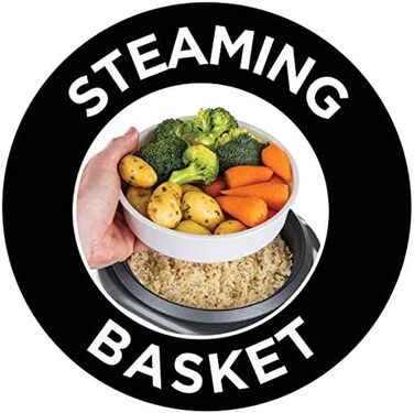 Рисоварка Russell Hobbs Переможець тесту 1,2 л включно Вставка для пароварки з відкидною кришкою Aroma (функція підтримки тепла, каструля з антипригарним покриттям, рисова ложка та мірна чашка, нержавіюча сталь) 27080-56 Рисоварка з пароваркою Одинарна