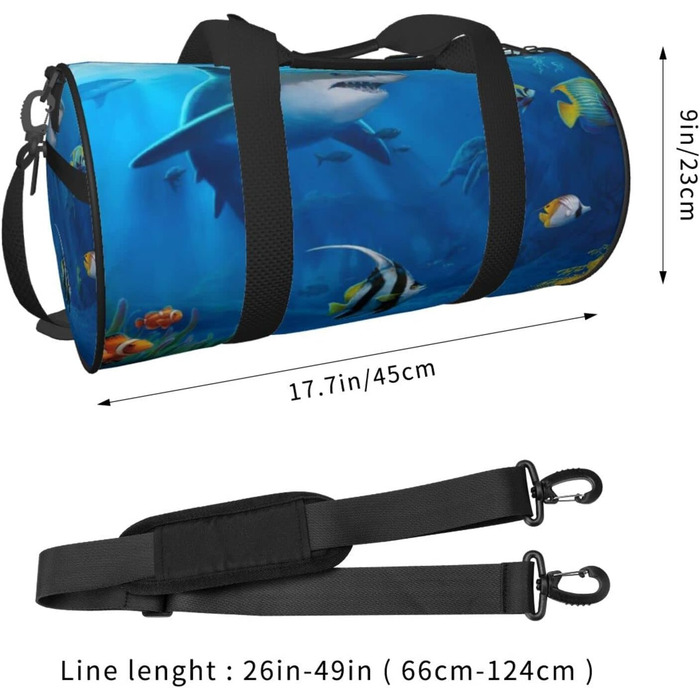 Спортивна сумка-мішок для подорожей Підводний світ, чорна, універсальний розмір, дорожня сумка на ніч