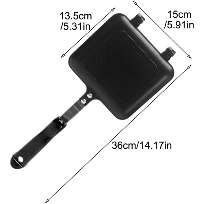 Чавунна вафельниця, вафельниця Міні-вафельниця Паніні Гаряча бутербродниця Сковорода з антипригарним покриттям Домашня кухня Машина для сніданку
