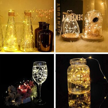 Світлодіодна батарея казкових вогнів, 12x20 мікро світлодіодів міні казкові вогні мідного дроту, що працюють від батареї, 2M DIY м