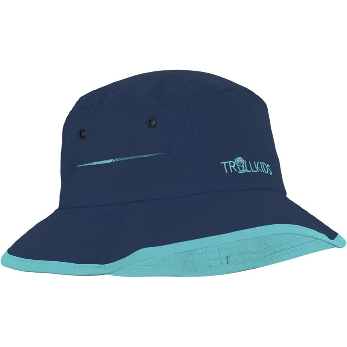 Дитяча шапка Trollkids Trollfjord 50, колір містичний синій/синій з озером