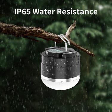 Акумуляторний світлодіодний ліхтар для кемпінгу - портативний кемпінговий ліхтар IP65, ультраводонепроникний, пилонепроникний, ліхтар для намету з 3 лампами, безступінчасті режими SOS, ліхтарі для намету для кемпінгу, походів та надзвичайних ситуацій, чор