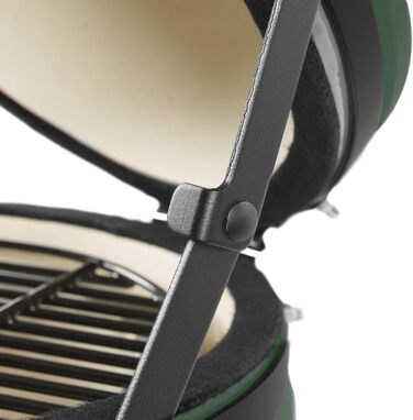 Вугільний гриль Haiiro Ø 32 см з термометром, дерев'яна ручка зелений керамічний гриль Kamado, міні-гриль на вугіллі, міні-гриль к