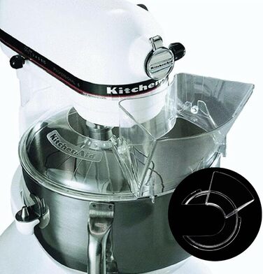 Захист від бризок із заливним жолобом для блендера KitchenAid на 4.5 або 5 кварт, захисний глечик 5KN1PS для змішувача Кришка чаші для розливу Нахилена головка 4.5-5QT для KitchenAid