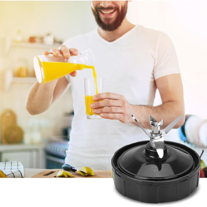 Для заміни леза міксера 7 ребер для леза екстрактора Ninja Pro сумісний з Nutri Ninja Car iQ BL480 BL481 BL482-30 BL487 BL492 з силіконовими гумовими ущільнювачами Ущільнювальне кільце Кріплення змішувача