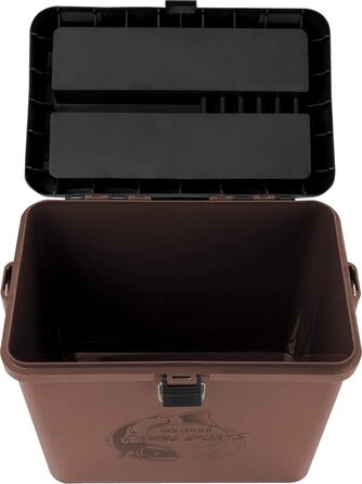 Рибальський ящик-сидіння, ящик для кількох приманок, ящик для сидіння та снастей з системою ременів для перенесення - включаючи 4 пластикові ящики, колір камуфляж-мисливський