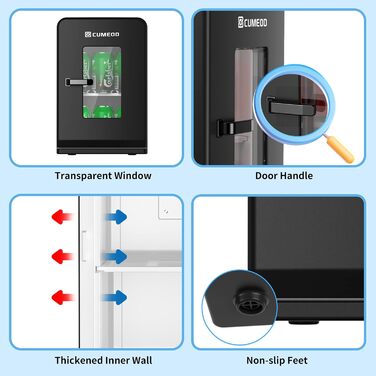 Міні-холодильник Cumeod 15 л / 21 банка, маленький холодильник 2 в 1 з функцією охолодження та нагрівання, 12 В постійного струму
