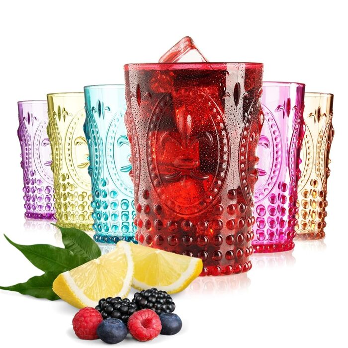 Елегантний дизайн в стилі бароко, акрилові стакани, посуд для напоїв, можна мити в посудомийній машині, набір з 6 багаторазових, у