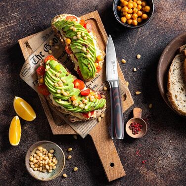 Ніж для чищення фруктів PAUDIN 9 см, гострий ніж для фруктів Ніж для чищення Кухонний ніж Ергономічна ручка Німецька нержавіюча ст