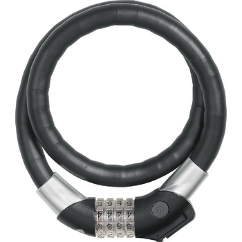 Тросовий замок ABUS Steel-O-Flex Raydo Pro 1460/85 KF - Комплект велосипедних замків з кронштейном KF для болта затискача велосипедного сидіння - 20 мм рівень безпеки 6 - Чорний одинарний
