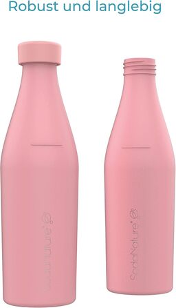 Мл пляшка з нержавіючої сталі для SodaStream Crystal Підходить для шипіння, безпечний для миття в посудомийній машині та герметичний Аксесуари для подорожей в т.ч. елегантна подарункова упаковка (рожева), 700