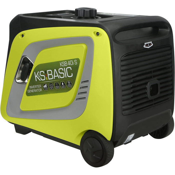 Інверторний генератор KSB 40i S, генератор потужністю 3900 Вт, електронне перетворення електричної енергії, аварійний генератор з двигуном Euro 5, 2 розетки Schuko 230 В, світлодіодний дисплей, режим ECO