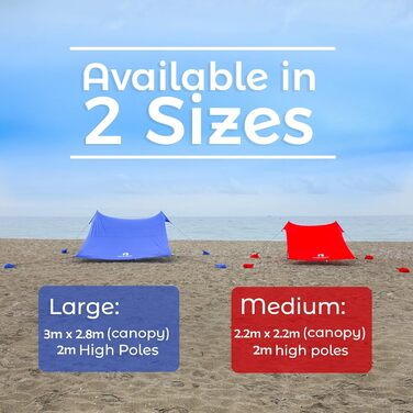 Пляжний навіс від сонця Red Suricata Family Захист від ультрафіолету UPF50 Намет з 4 алюмінієвими стійками, 4 кріпленнями для стійки, 4 кріпленнями для мішків з піском Великий та портативний брезентовий навіс, фіолетовий, великий 3 м x 2,8 м