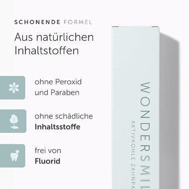 Зубна паста з активованим вугіллям Wondersmile - Найкращий захист для ваших зубів - без перекису - для природних білих зубів (4 упаковки) 100 г (4 упаковки)