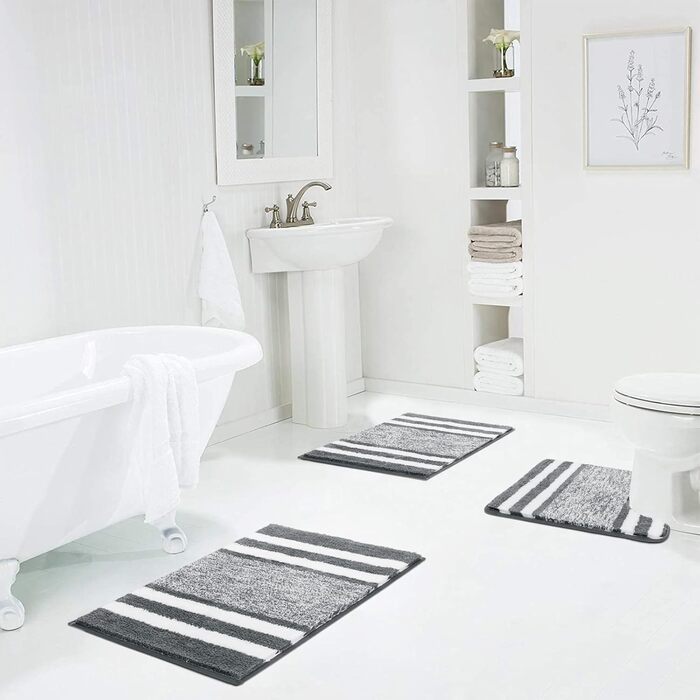 Ультра товстий килимок для ванної Набір килимків для ванної 3 шт. м'який килимок для душу з високим ворсом Килимок для ванної Кили