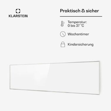 Інфрачервоний обігрівач Klarstein з термостатом, електричний обігрівач потужністю 300 Вт, інфрачервоний обігрівач Smart Home Picture для настінного монтажу, ІЧ з керуванням через додаток IoT/WiFi, плоский радіатор для вологих приміщень, настінний обігріва