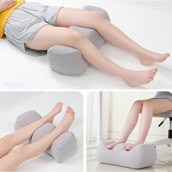 Подушка з піни з ефектом пам&39яті у формі пагорба подушка для підняття ніг, подушка для підняття щиколотки Зручний клин для стопи та гомілки, ортопедична підтримка після операції, терапія сну та відпочинку, сірий