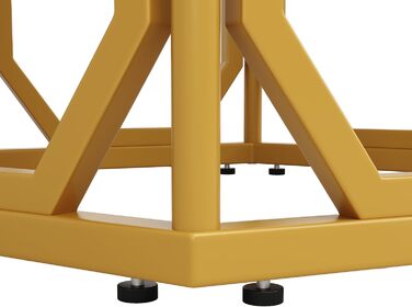 Шестигранний обідній стіл Merax, великий сучасний кухонний обідній стіл для 4-6 осіб, стільниця з МДФ з мармуровим візерунком, міцна металева основа золотого кольору, для кухні, вітальні, 110,2 x 95,4 см (110,2 x 95,4 x 75,5 см) Мармуровий візерунок та зо