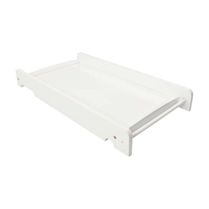 Пеленальна дошка - 87x44,5 см Дерев'яна пеленальна стільниця білого кольору Прикріплений пеленальний килимок для ліжечка Високоякі